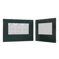 Produktbild för Sidoväggar till partytält 2 st med fönster PE grön