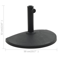 Produktbild för Parasollfot halvrund polyresin 9 kg svart