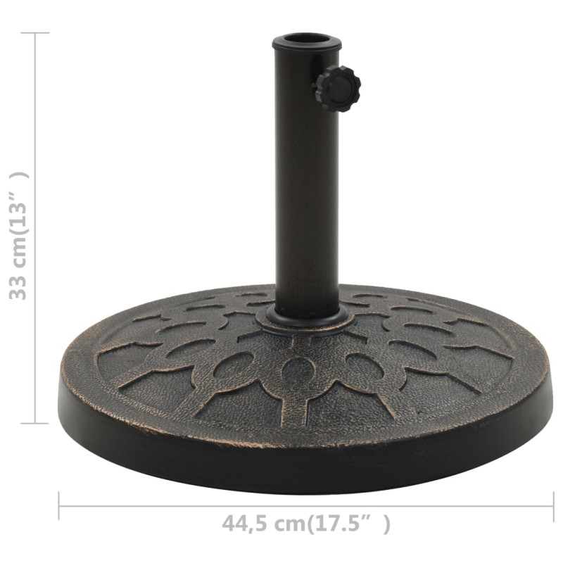 Produktbild för Parasollfot rund polyresin 13 kg brons