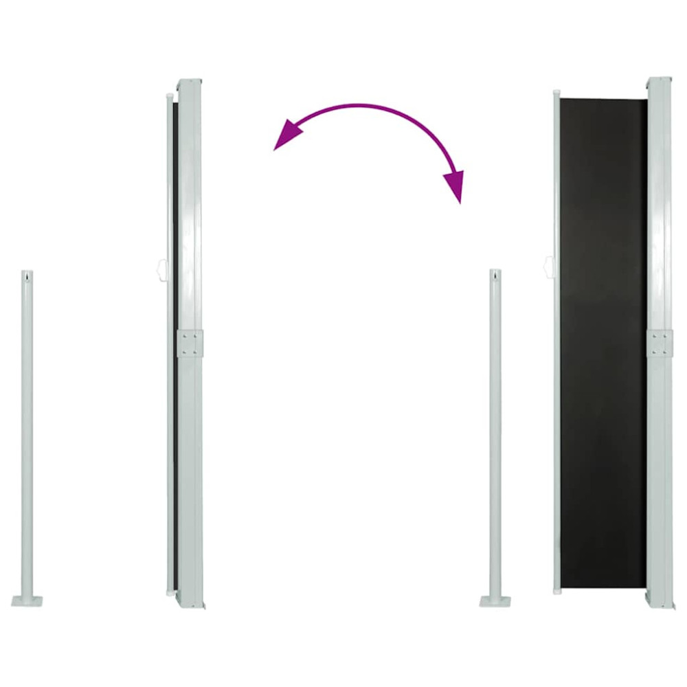 Produktbild för Infällbar sidomarkis 140 x 300 cm svart