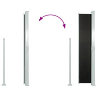 Produktbild för Infällbar sidomarkis 140 x 300 cm svart