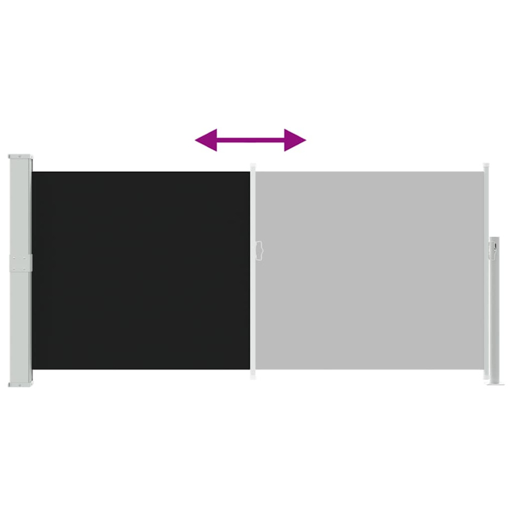 Produktbild för Infällbar sidomarkis 140 x 300 cm svart