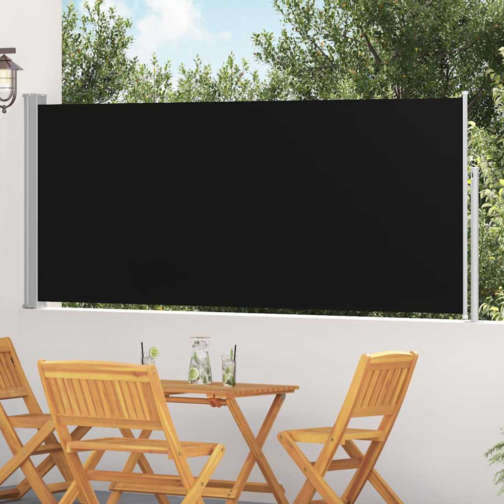 Produktbild för Infällbar sidomarkis 120 x 300 cm svart