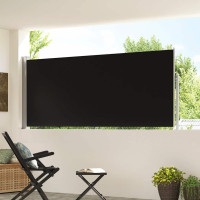 Produktbild för Infällbar sidomarkis 120 x 300 cm svart