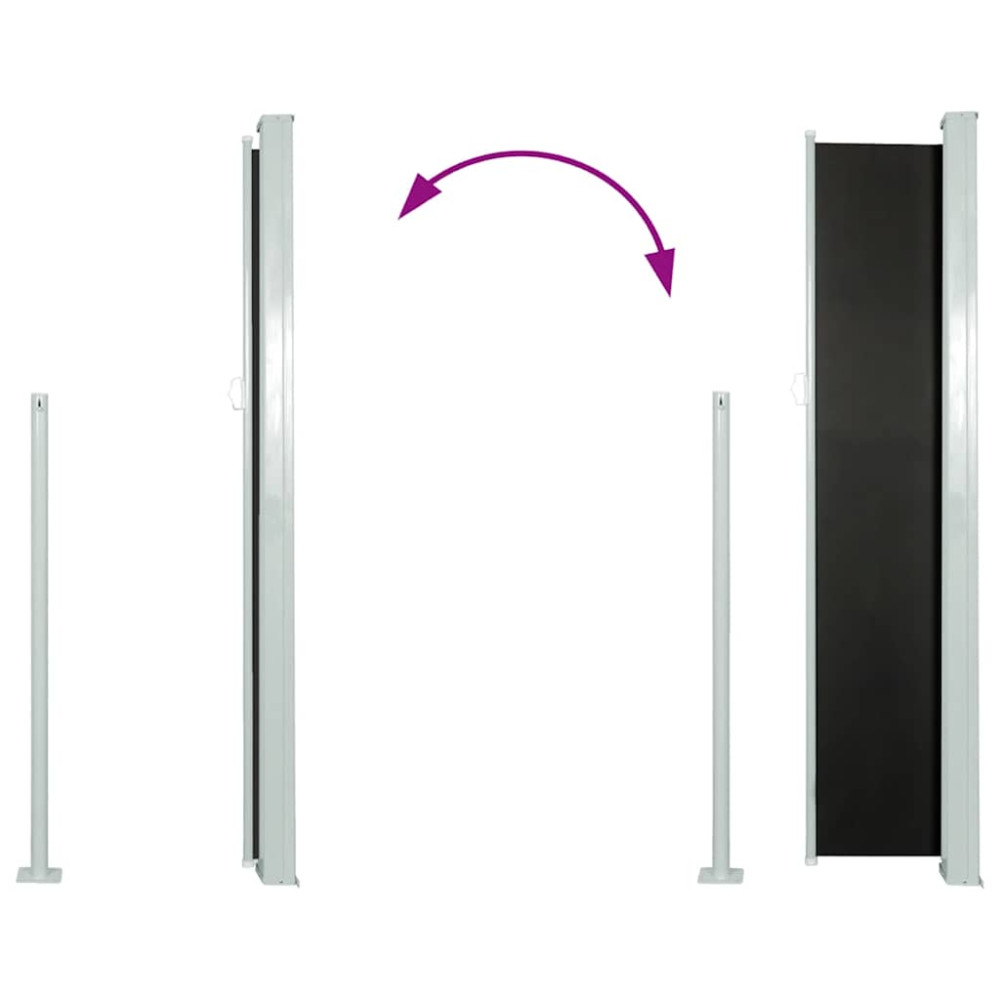 Produktbild för Infällbar sidomarkis 120 x 300 cm svart