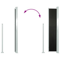 Produktbild för Infällbar sidomarkis 120 x 300 cm svart