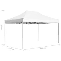 Produktbild för Hopfällbart partytält aluminium 4,5x3 m vit