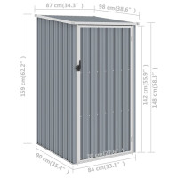 Produktbild för Trädgårdsskjul grå 87x98x159 cm galvaniserat stål