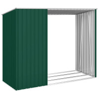Produktbild för Vedskjul grön 245x98x159 cm galvaniserat stål