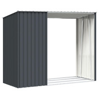 Produktbild för Vedskjul antracit 245x98x159 cm galvaniserat stål
