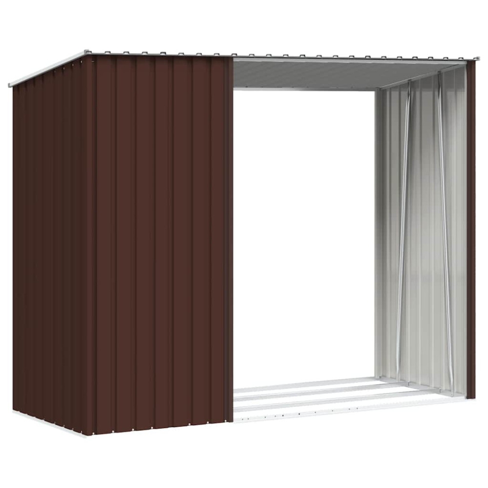 Produktbild för Vedskjul brun 245x98x159 cm galvaniserat stål