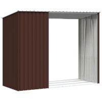 Produktbild för Vedskjul brun 245x98x159 cm galvaniserat stål