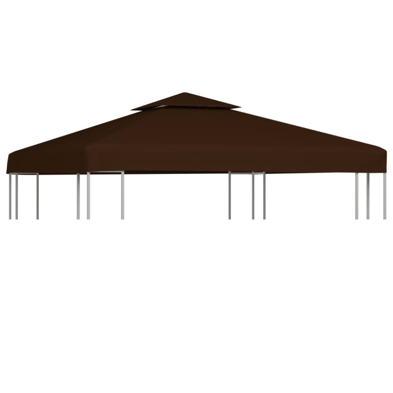 Produktbild för Paviljongtak med ventilering 310 g/m² 3x3 m brun