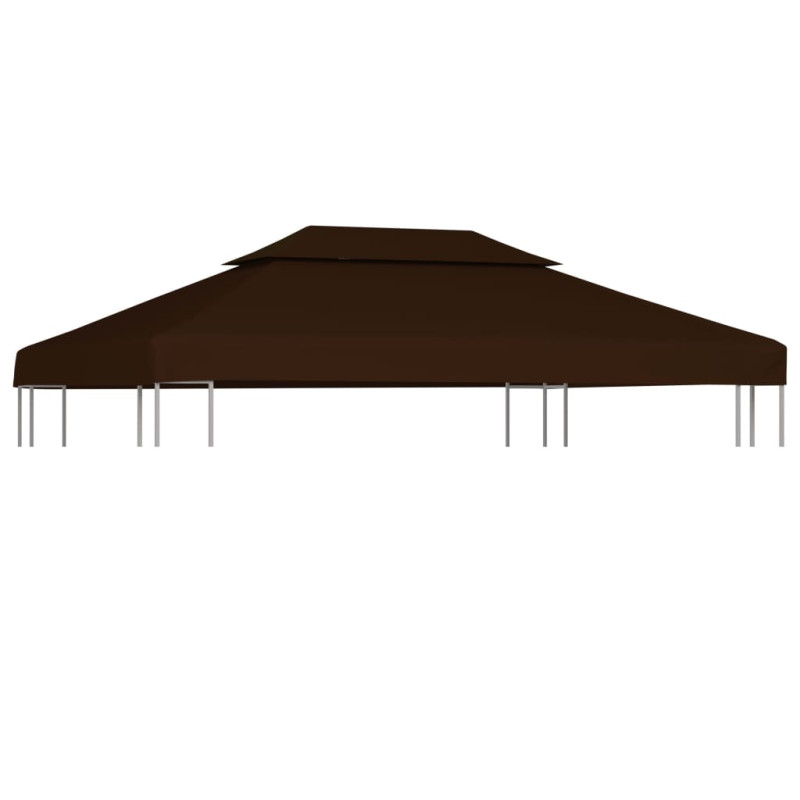 Produktbild för Paviljongtak med ventilering 310 g/m² 4x3 m brun