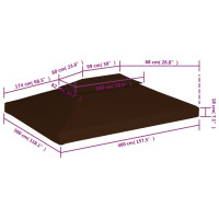 Produktbild för Paviljongtak med ventilering 310 g/m² 4x3 m brun
