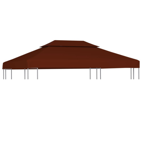 vidaXL Paviljongtak med ventilering 310 g/m² 4x3 m terrakotta