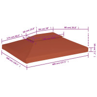 Produktbild för Paviljongtak med ventilering 310 g/m² 4x3 m terrakotta