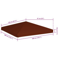 Produktbild för Paviljongtak 310 g/m² 3x3 m terrakotta