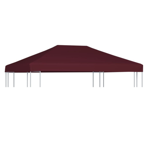 vidaXL Paviljongtak 310 g/m² 3x4 m vinröd