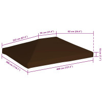Produktbild för Paviljongtak 310 g/m² 3x4 m brun