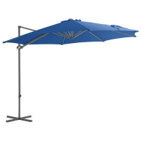 vidaXL Frihängande parasoll med stålstång azurblå 300 cm