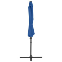 Miniatyr av produktbild för Frihängande parasoll med stålstång azurblå 300 cm