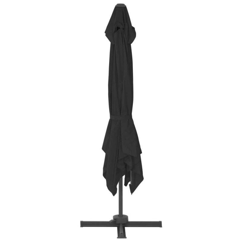 Produktbild för Frihängande parasoll med aluminiumstång 3x3 m svart
