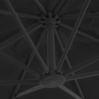 Miniatyr av produktbild för Frihängande parasoll med aluminiumstång 3x3 m svart