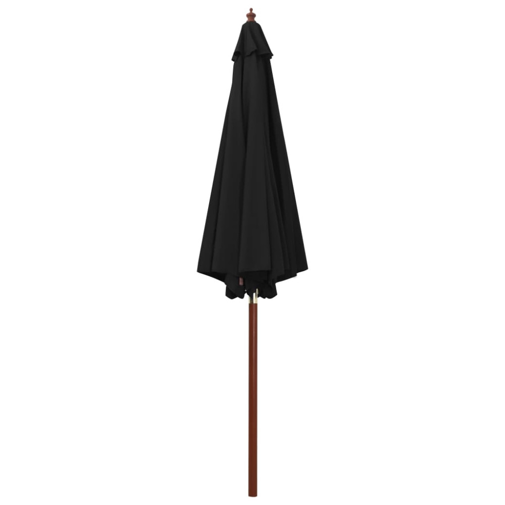 Produktbild för Parasoll med trästång 300x258 cm svart