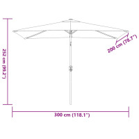 Produktbild för Trädgårdsparasoll med metallstång 300x200 cm azur