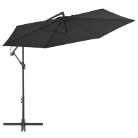 Miniatyr av produktbild för Frihängande parasoll med aluminiumstång 300 cm svart
