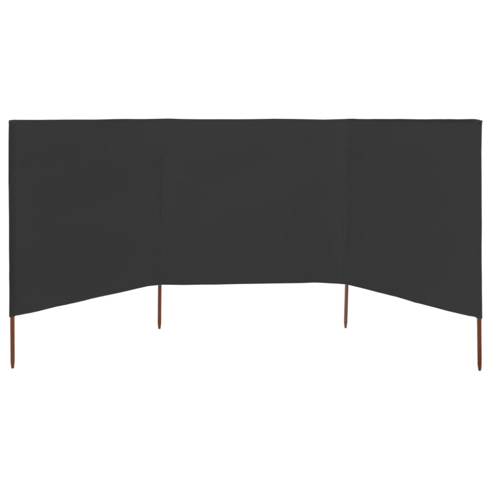 Produktbild för Vindskydd 3 paneler tyg 400x80 cm antracit