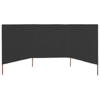 Produktbild för Vindskydd 3 paneler tyg 400x80 cm antracit