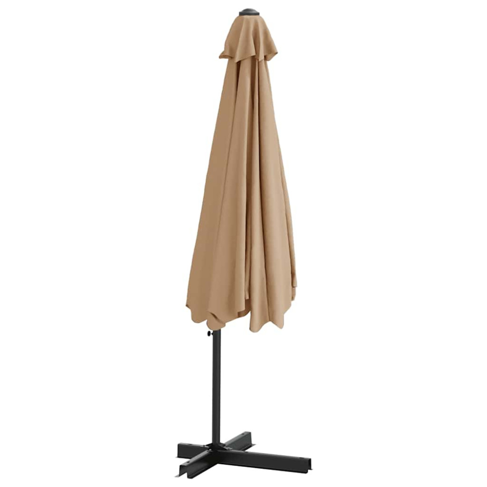 Produktbild för Trädgårdsparasoll med stålstång 300 cm taupe