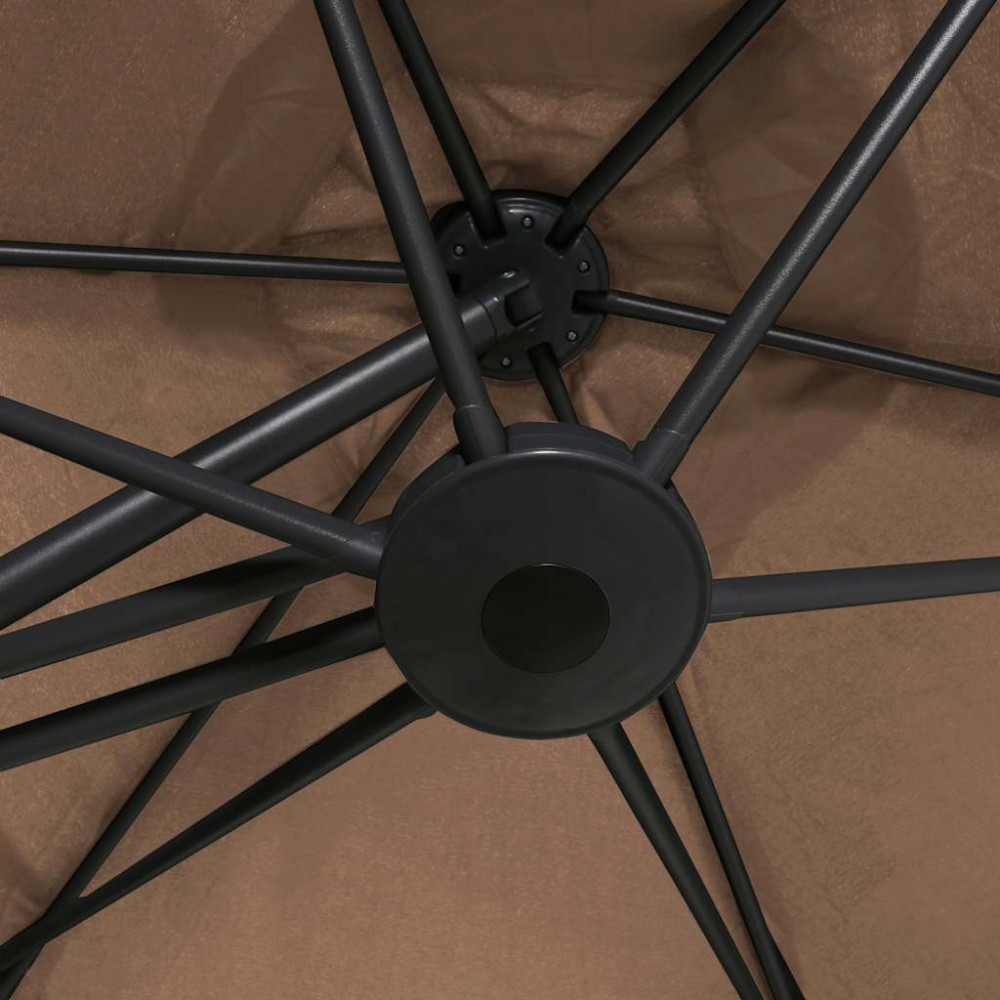 Produktbild för Trädgårdsparasoll med stålstång 300 cm taupe