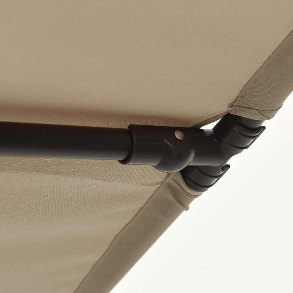Produktbild för Trädgårdsparasoll med aluminiumstång 2x1,5 m taupe