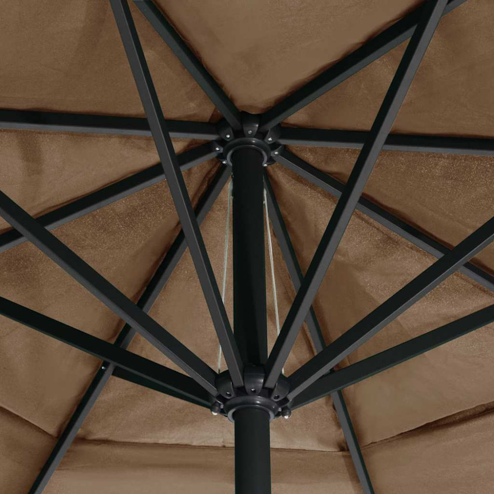 Produktbild för Trädgårdsparasoll med aluminiumstång 600 cm taupe