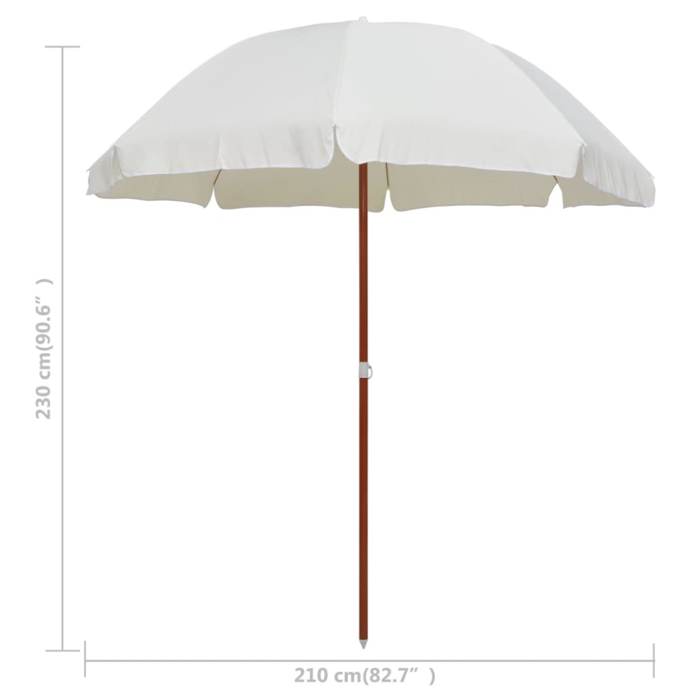 Produktbild för Trädgårdsparasoll med stålstång 240 cm sand