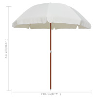 Produktbild för Trädgårdsparasoll med stålstång 240 cm sand