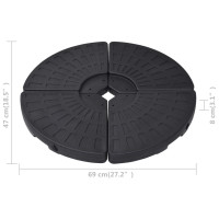 Miniatyr av produktbild för Paraollfot fläktformad 4 st svart