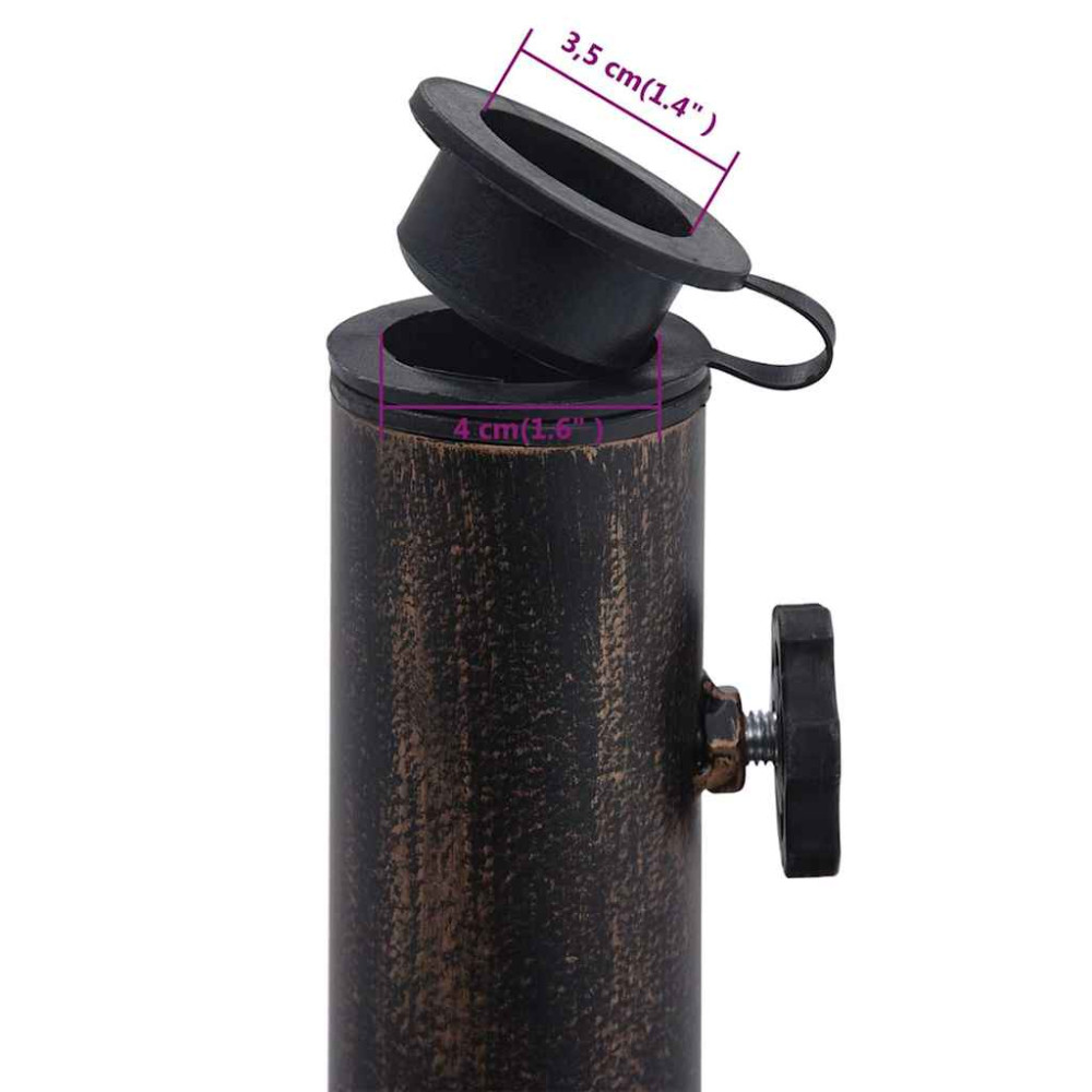 Produktbild för Parasollfot brons 12 kg 48 cm gjutjärn