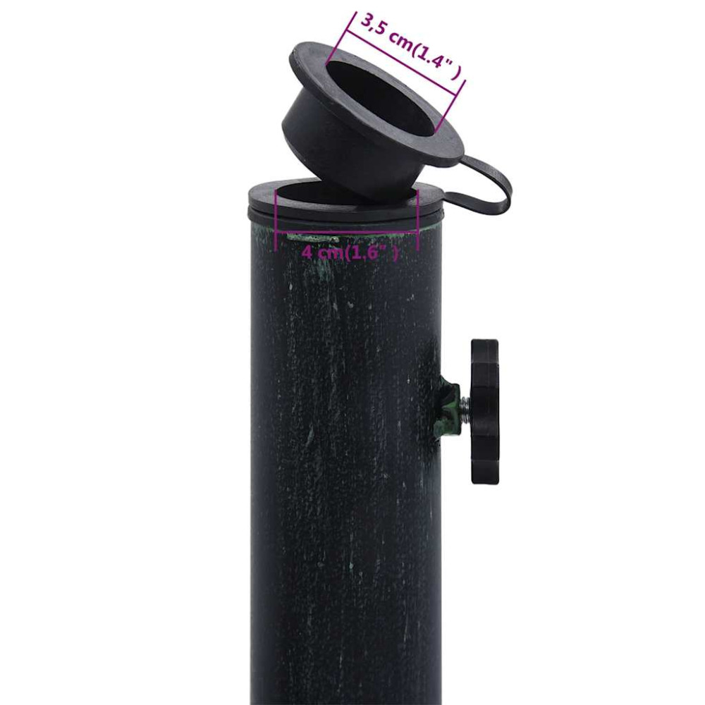 Produktbild för Parasollfot grön 9 kg 40 cm gjutjärn