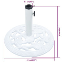 Miniatyr av produktbild för Parasollfot vit 9 kg 40 cm gjutjärn