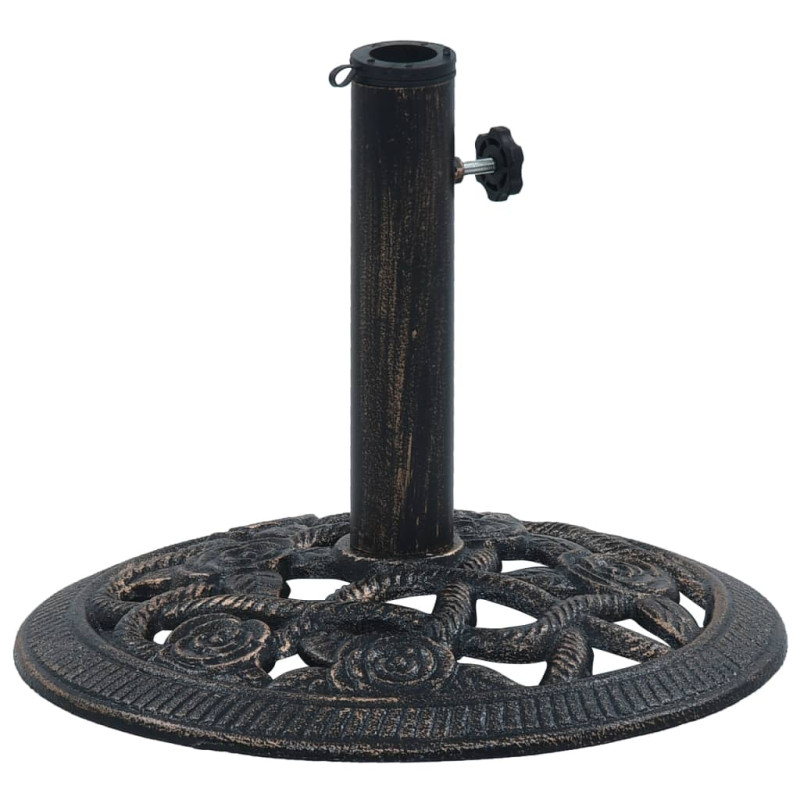 Produktbild för Parasollfot svart och brons 9 kg 40 cm gjutjärn