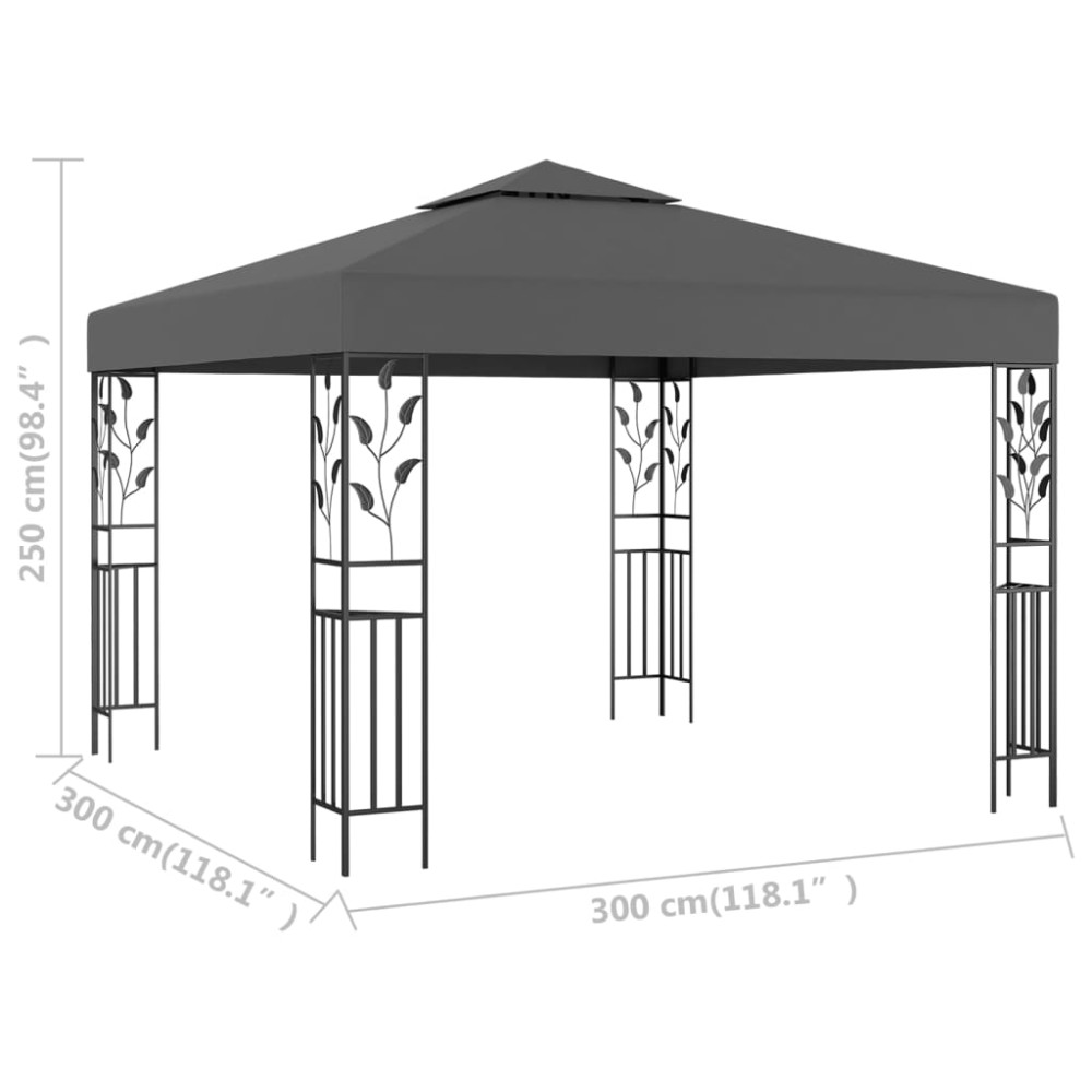 Produktbild för Paviljong 3x3 m antracit