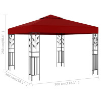Produktbild för Paviljong 3x3 m vinröd