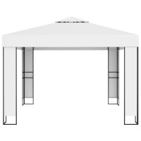 Produktbild för Paviljong med dubbeltak 3x3 m vit