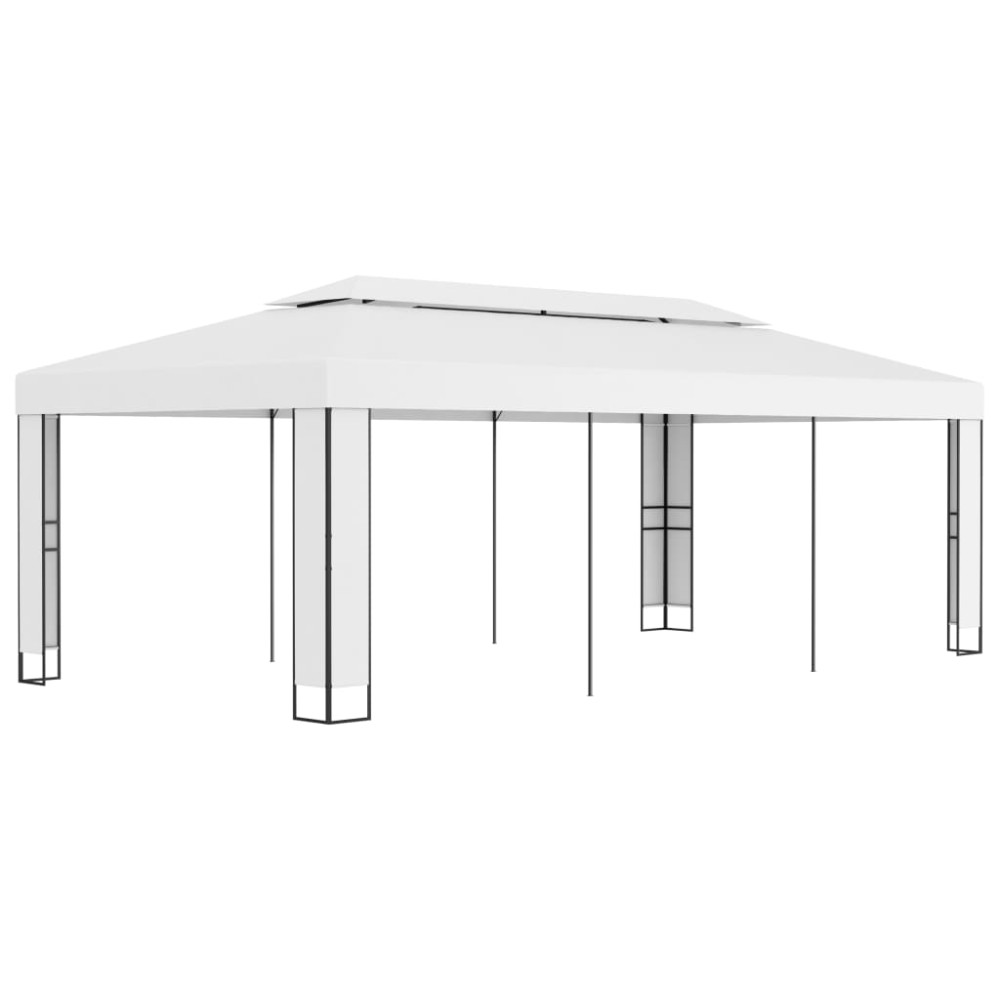 Produktbild för Paviljong med dubbeltak 3x6 m vit