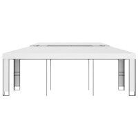 Produktbild för Paviljong med dubbeltak 3x6 m vit