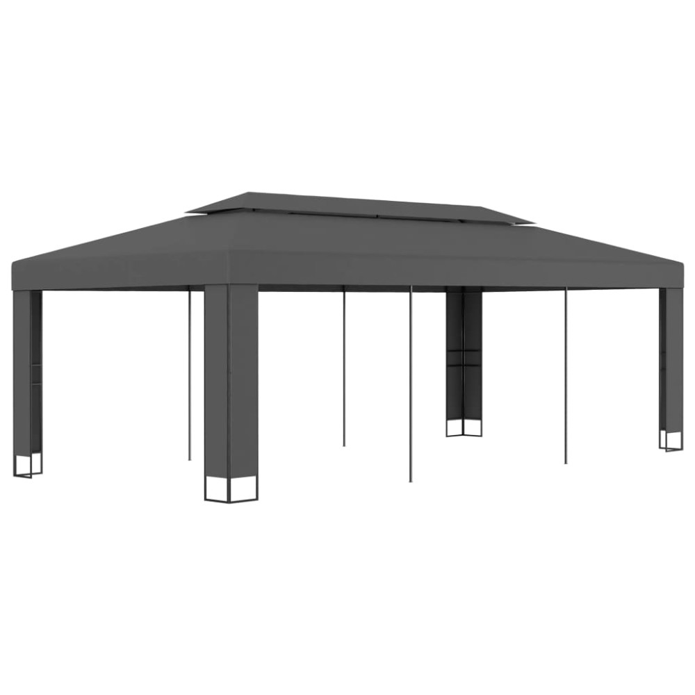 Produktbild för Paviljong med dubbeltak 3x6 m antracit